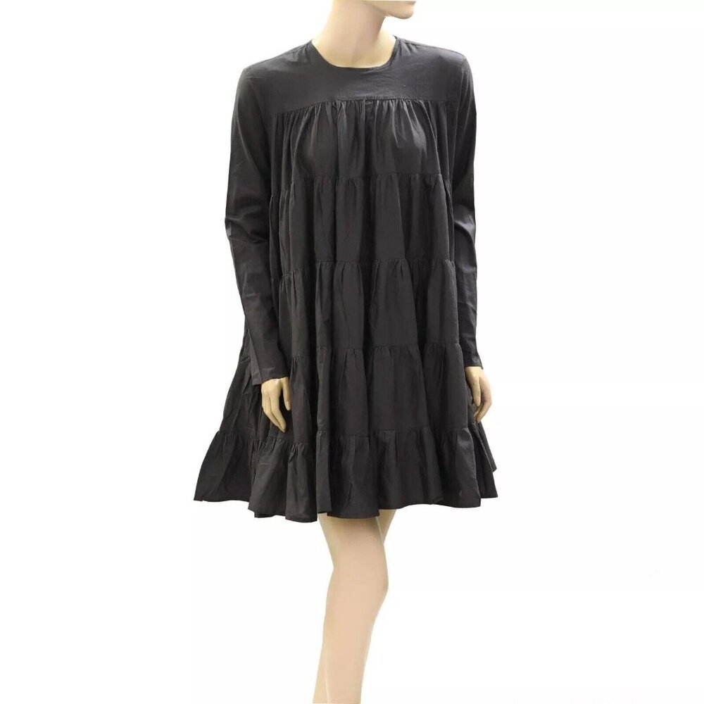 Merlette X Tomorrowland Soliman Mini Dress Cotton Tiered Long Sleeve XS 277007